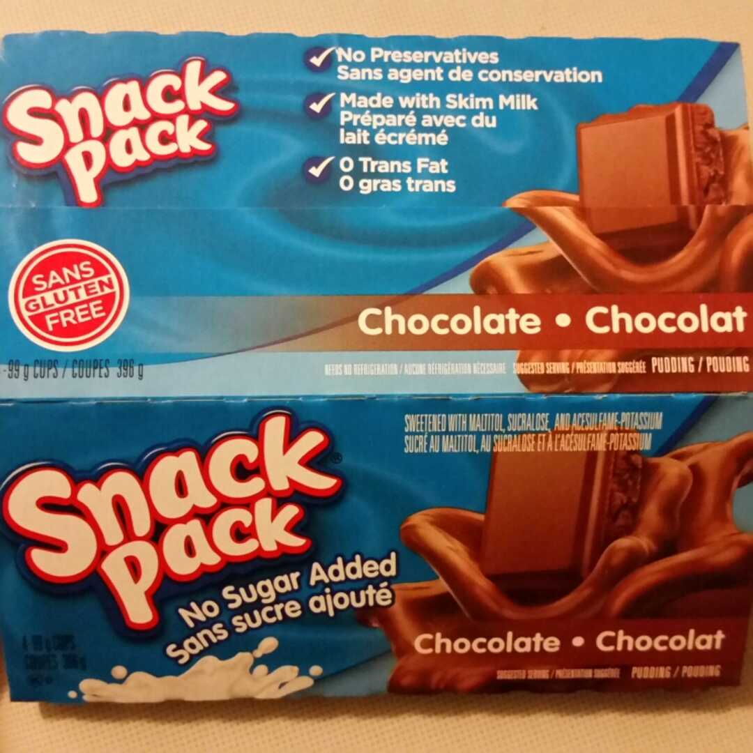 Snack Pack No Sugar Added Chocolate Pudding