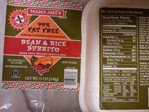 Trader Joe's 99% Fat Free Bean & Rice Burrito