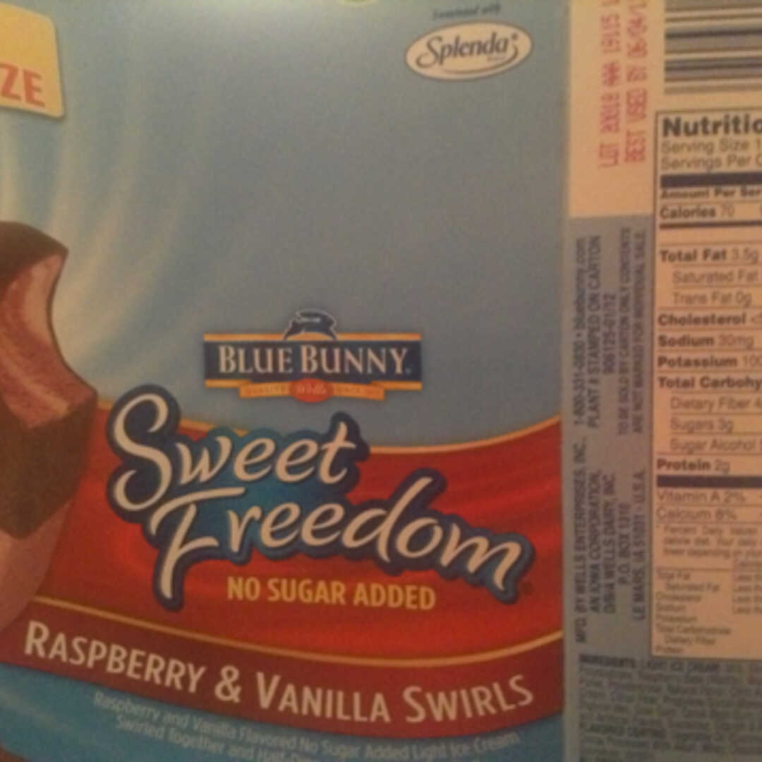 Blue Bunny Sweet Freedom Raspberry & Vanilla Swirls
