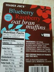 Trader Joe's Blueberry Raspberry Oat Bran Muffins