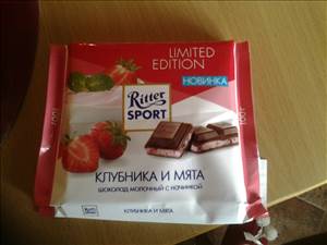 Ritter Sport Шоколад Молочный Клубника и Мята