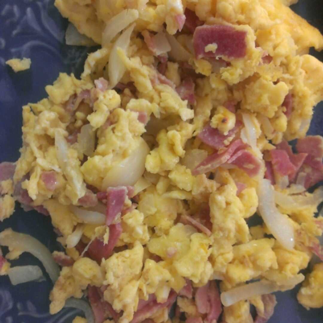 Egg Omelet or Scrambled Egg with Cheese and Ham or Bacon