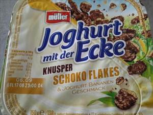 Müller Joghurt mit der Ecke Knusper Schoko Flakes