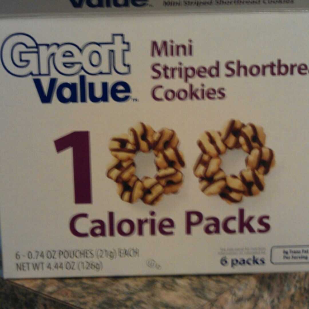 Great Value Mini Striped Shortbread Cookies - 100 Calorie Pack
