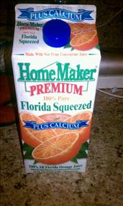 HomeMaker Premium Florida Squeezed Orange Juice Plus Calcium