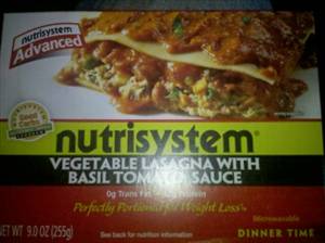 NutriSystem Vegetable Lasagna with Basil Tomato Sauce