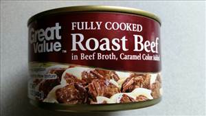 Great Value Fully Cooked Roast Beef in Beef Broth, Caramel Color Added