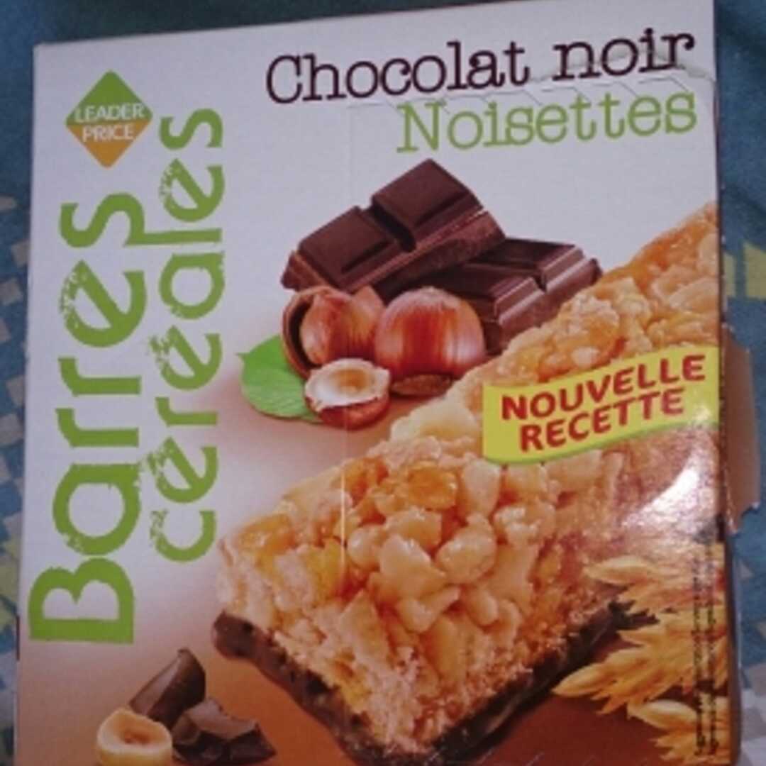 Leader Price Barres Céréales Chocolat Noir Noisettes
