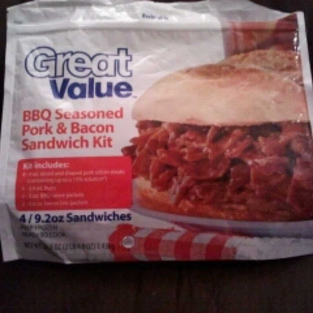 Great Value BBQ Seasoned Pork & Bacon Sandwich Kit