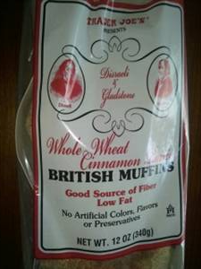 Trader Joe's Whole Wheat Cinnamon Raisin British Muffins