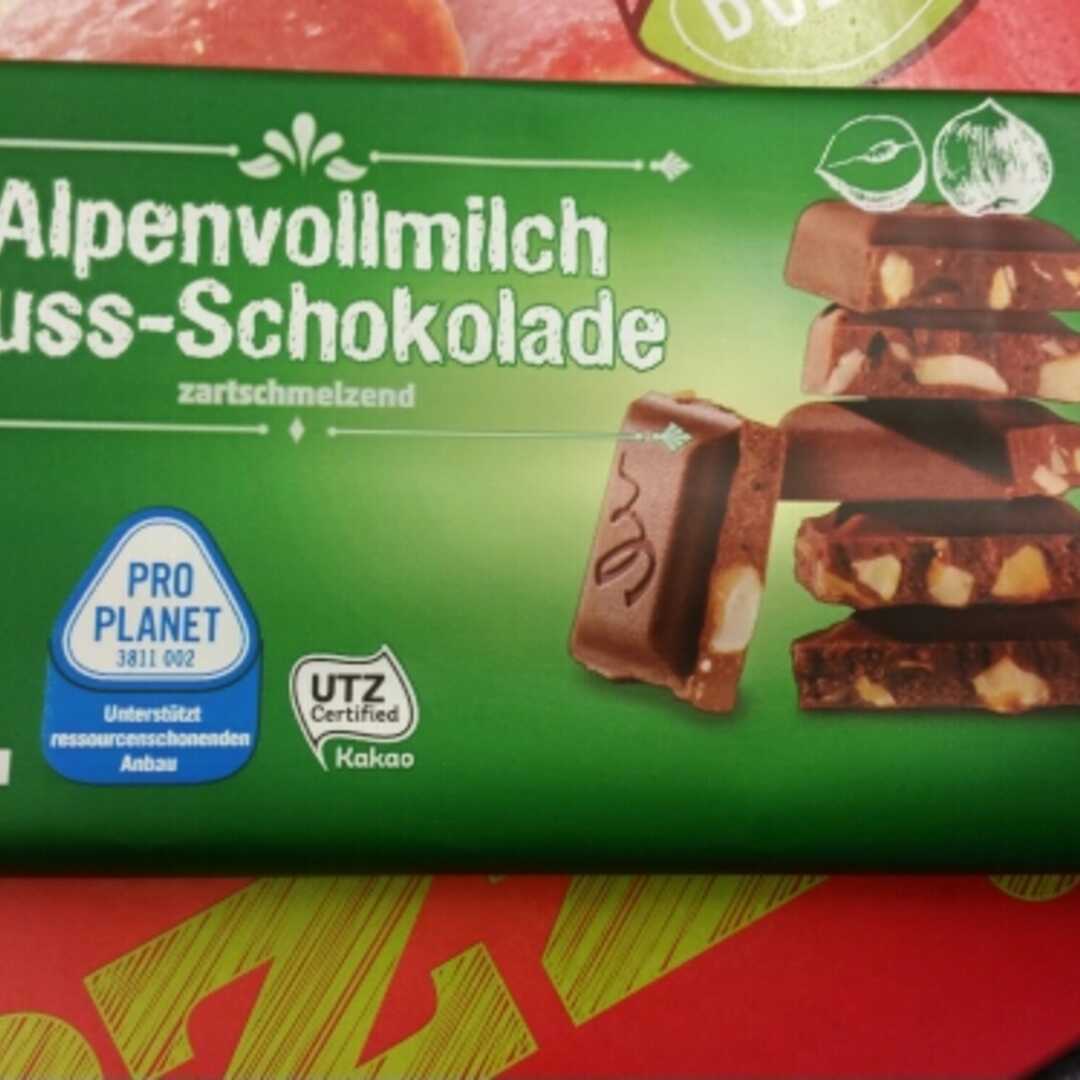 Penny Markt Alpenvollmilch-Nuss-Schokolade
