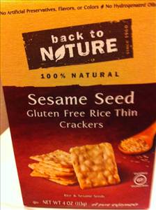 Back to Nature Sesame Seed Rice Thin Crackers