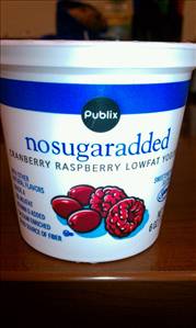 Publix No Sugar Added Lowfat Cranberry Raspberry Yogurt
