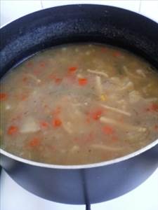 Chunky Style Chicken Vegetable Stew Type Soup with Rice