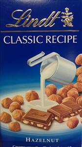 Lindt Classic Recipe Milk Chocolate with Gently Roasted Hazelnuts