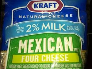 Kraft Natural Shredded 2% Milk Reduced Fat Mexican Style Four Cheese