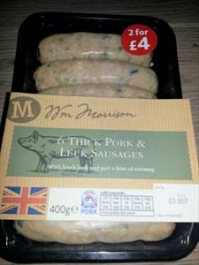 Morrisons Pork & Leek Sausages