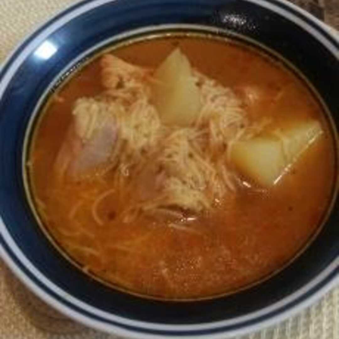 Puerto Rican Style Chicken Soup with Noodles and Potatoes