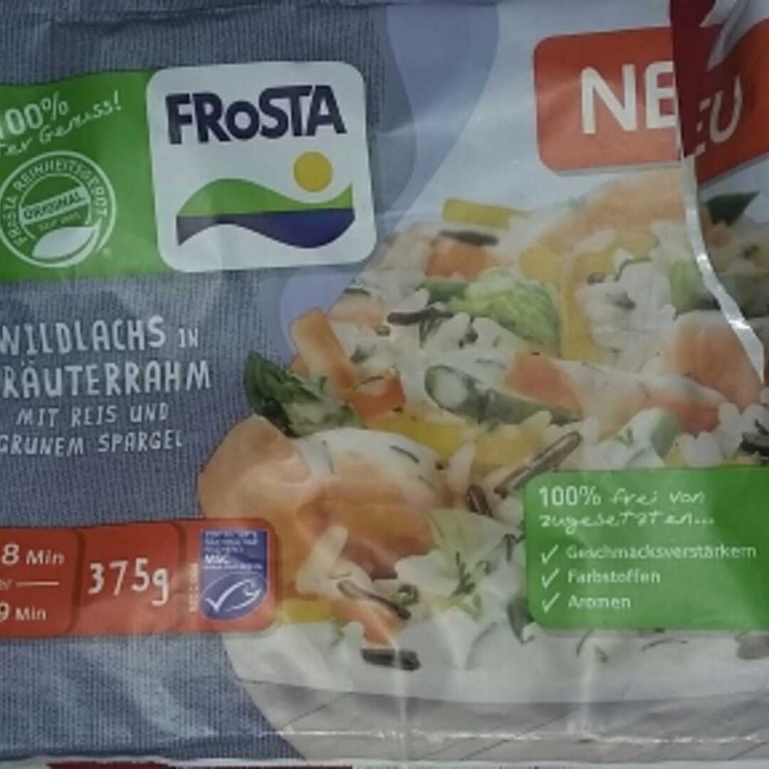Frosta Wildlachs in Kräuterrahm mit Reis & Grünem Spargel
