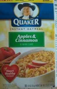 Quaker Instant Oatmeal Packets Apples & Cinnamon Flavour