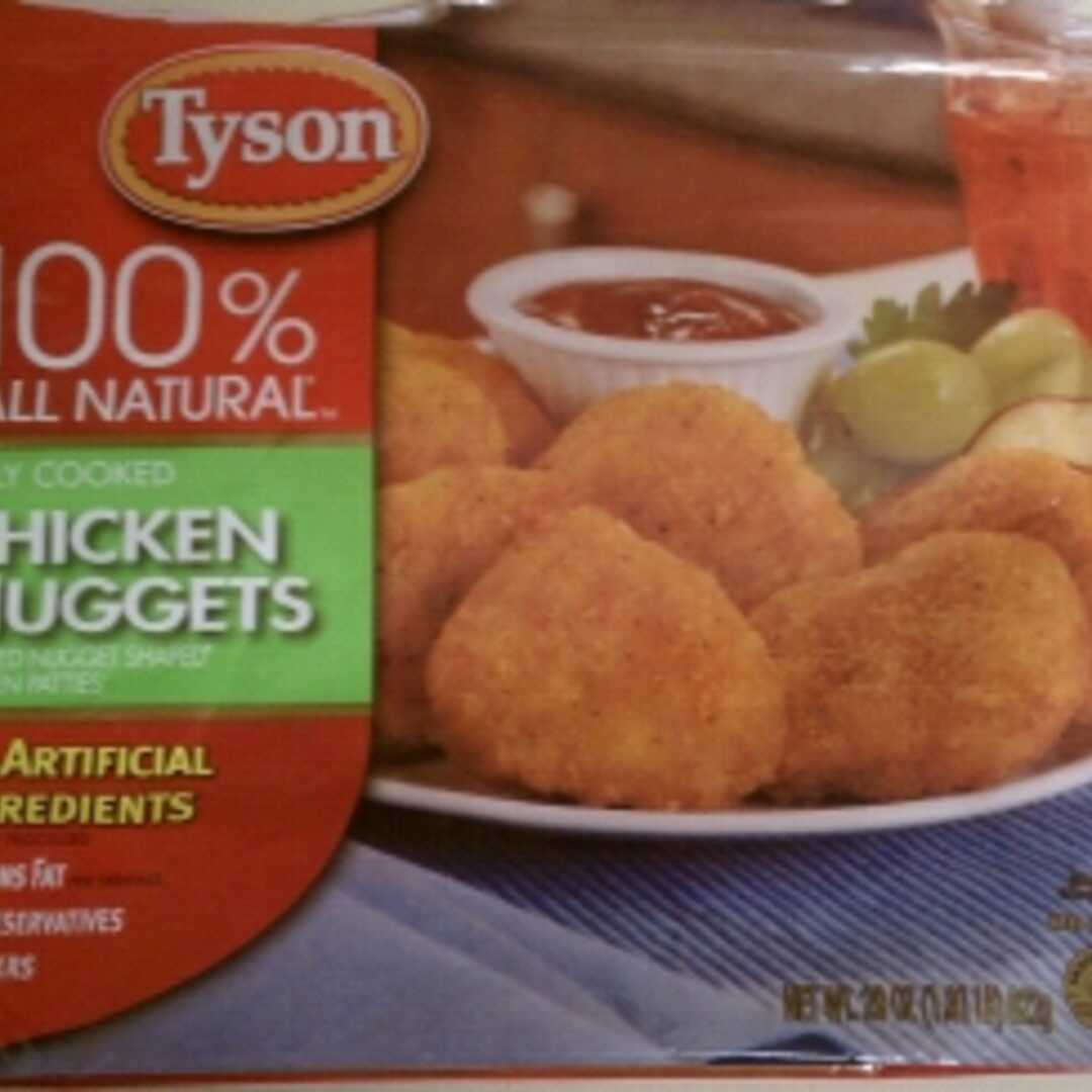 Tyson Foods 100% All Natural Fully Cooked Nuggets Breaded Nugget Shaped Chicken Patties