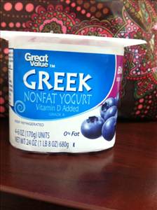 Great Value Greek Nonfat Yogurt - Blueberry (Container)