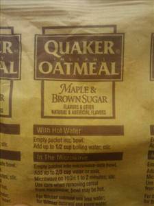 Quaker Instant Oatmeal - Maple & Brown Sugar