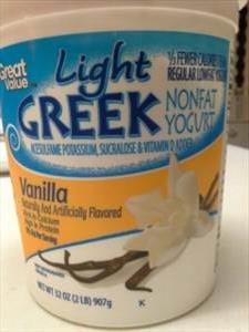 Great Value Light Greek Nonfat Yogurt Vanilla (Cup)