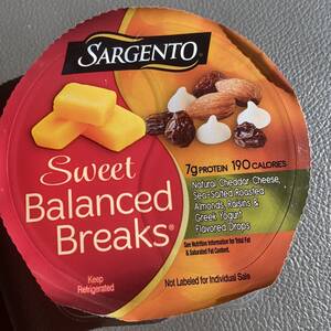 Sargento Sweet Balanced Breaks Natural Cheddar Cheese, Sea-Salted Roasted Almonds, Raisins & Greek Yogurt Flavored Drops