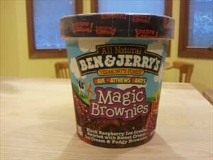 Ben & Jerry's Magic Brownies Black Raspberry Ice Cream Swirled with Sweet Cream Ice Cream & Fudgy Brownies