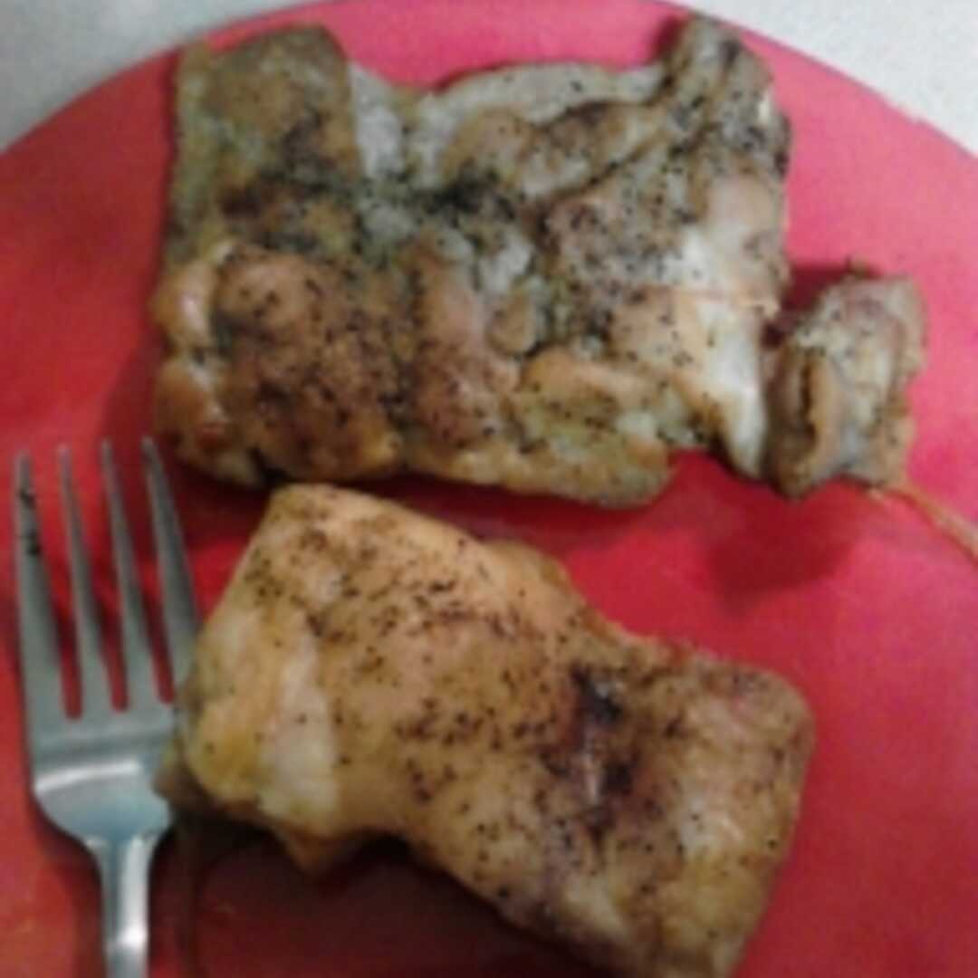 Roasted Broiled or Baked Chicken Thigh (Skin Not Eaten)