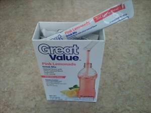 Great Value Sugar Free Pink Lemonade Drink Mix Sticks