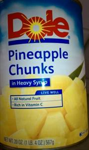 Dole Pineapple Chunks in Heavy Syrup