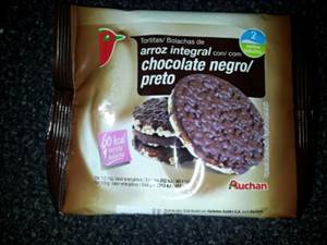 Auchan Tortitas de Arroz Integral con Chocolate Negro