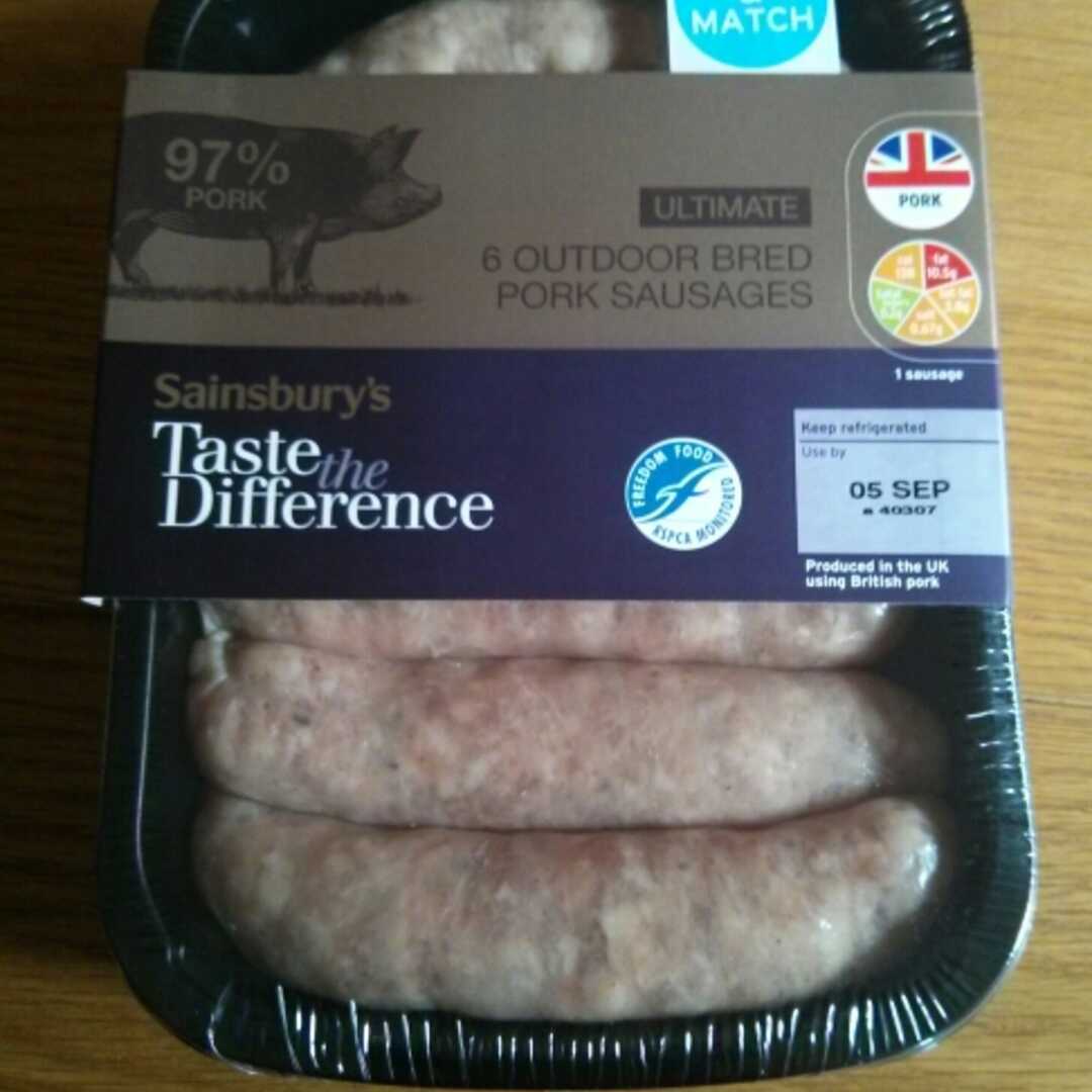 Sainsbury's Taste The Difference Outdoor Bred Pork Sausages