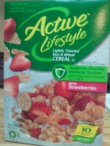 Kroger Active Lifestyle Lightly Toasted Rice & Wheat Cereal with Strawberries