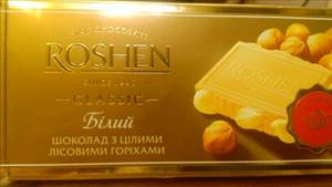 Roshen Белый Шоколад с Целыми Лесными Орехами