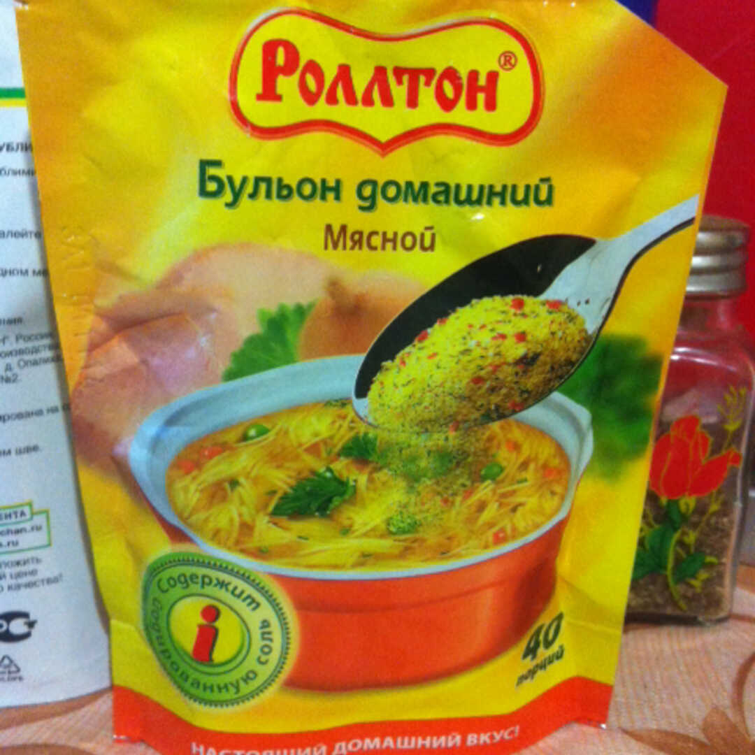 Роллтон Бульон Домашний Мясной Калории и Пищевая Ценность