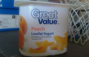 Great Value Low Fat Peach Yogurt