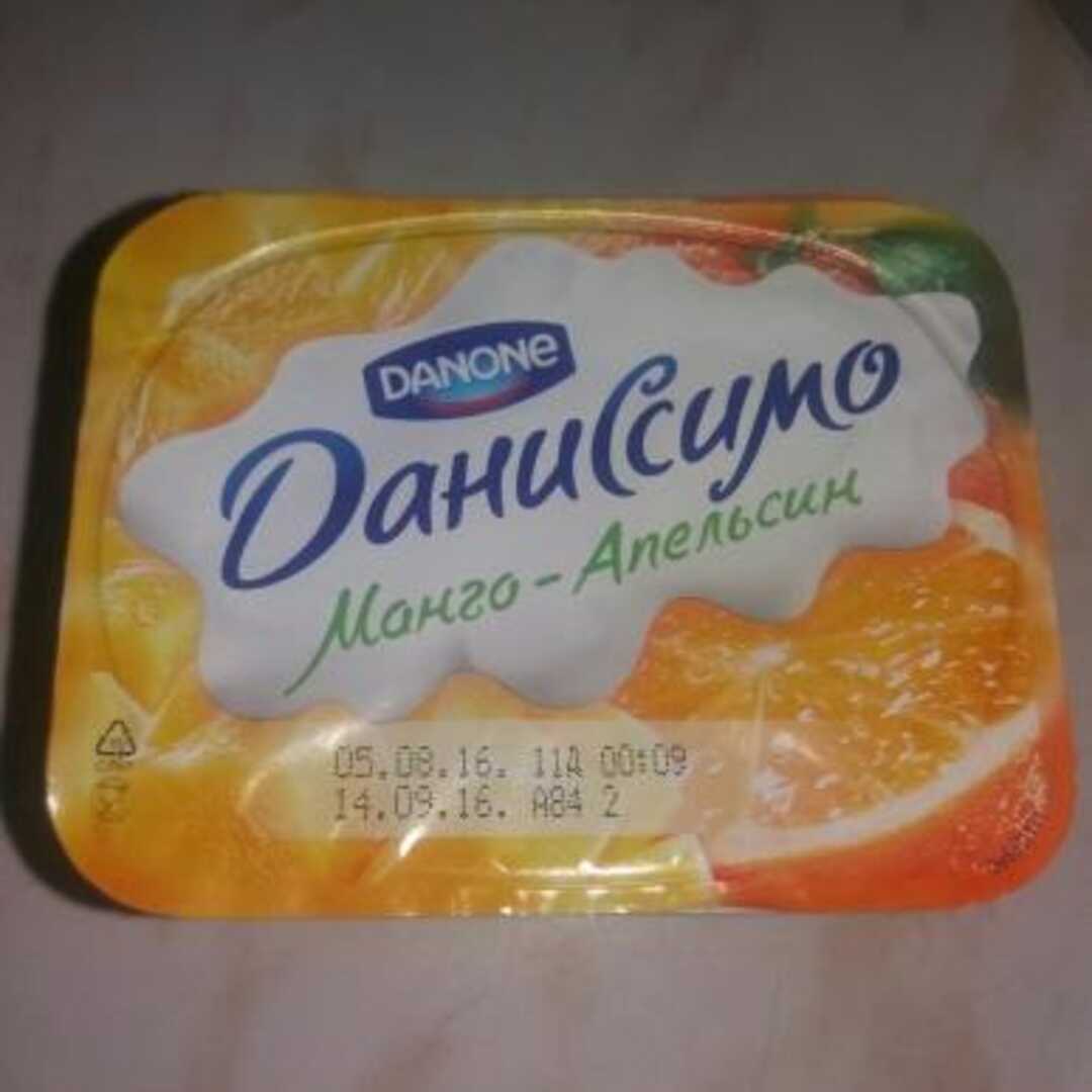 Даниссимо  Продукт Творожный с Манго, Апельсином и Бананом