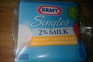 Kraft 2% Milk Singles Sharp Cheddar