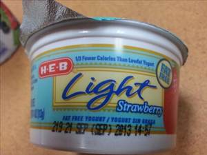 HEB Light Fat Free Strawberry Yogurt