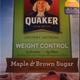 Quaker Instant Oatmeal  Weight Control - Maple & Brown Sugar
