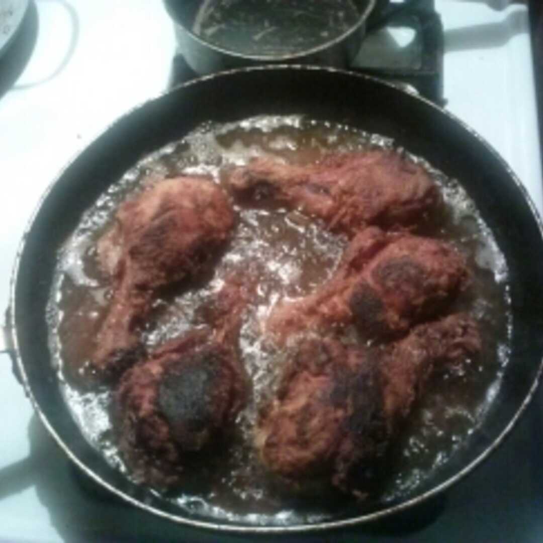 Chicken Leg Meat and Skin (Broilers or Fryers, Batter, Fried, Cooked)