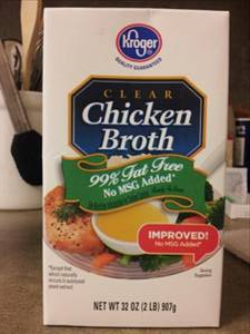 Kroger Fat Free Less Sodium Clear Chicken Broth