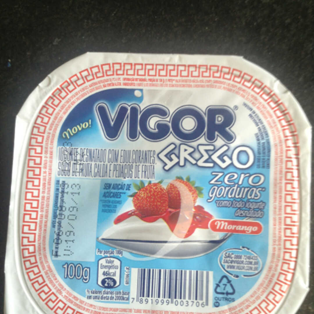 Vigor Iogurte Grego Zero Morango