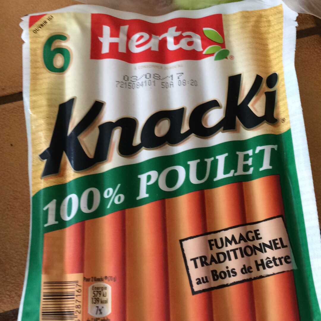 Calories et les Faits Nutritives pour Herta Knacki 100% Poulet