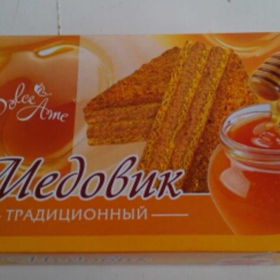 Dolce Ame Медовик Традиционный Калории и Пищевая Ценность