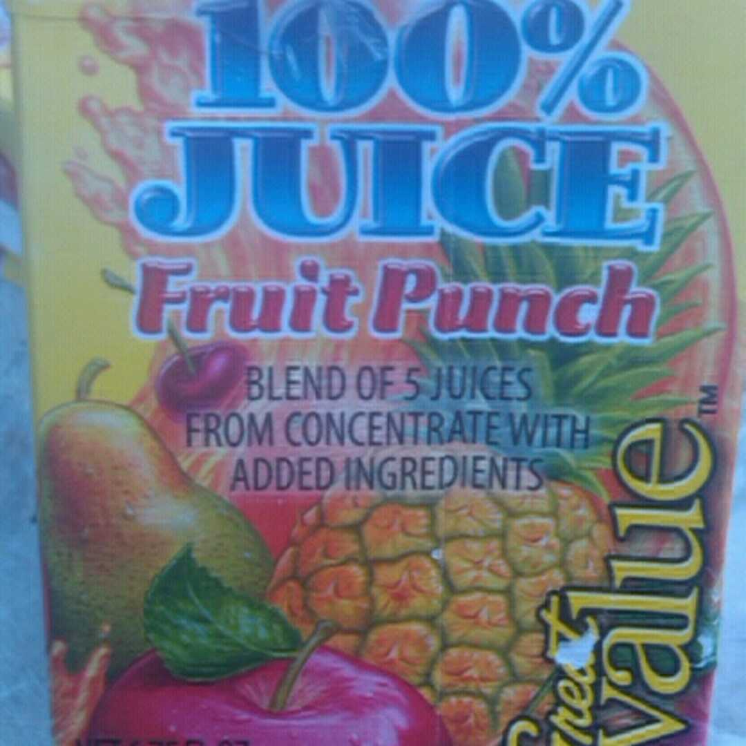 Great Value Fruit Punch 100% Juice (6.75 oz)