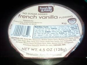 Fresh & Easy No Sugar Added French Vanilla Pudding